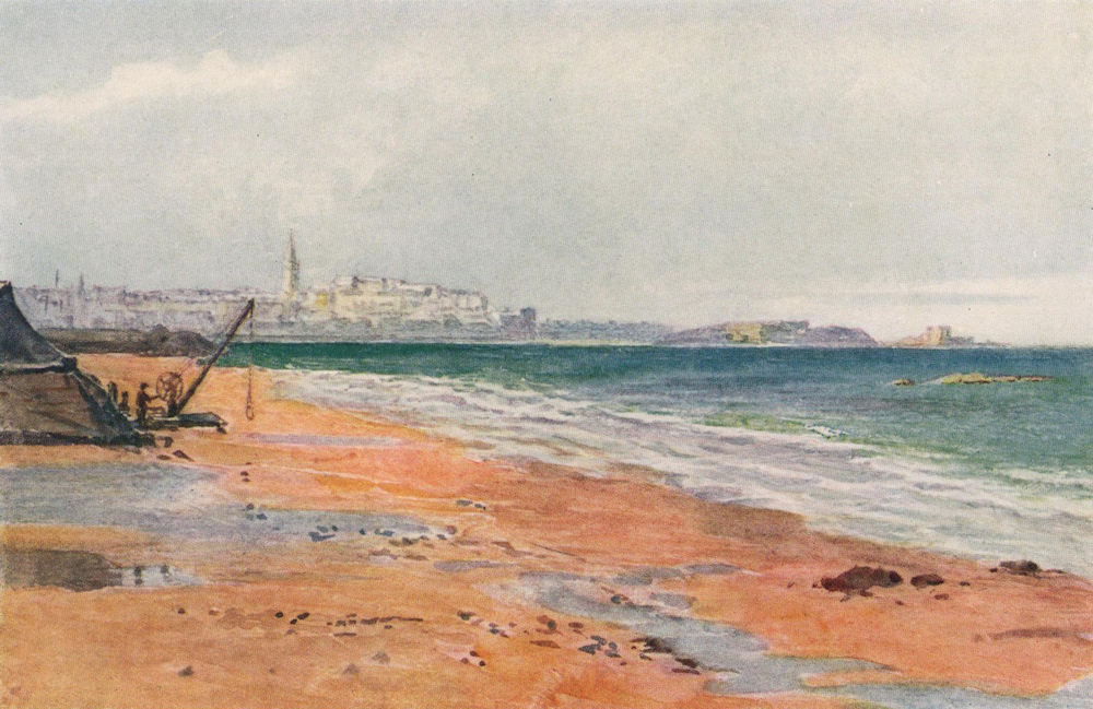 St. Malo, Grand/Petit Bé from Rochebonne. Ille-et-Vilaine. Côte d'Émeraude 1912