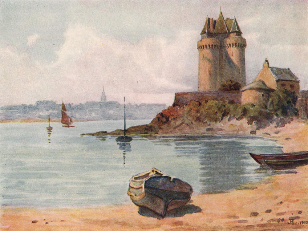 La Tour Solidor, St. Servan. Ille-et-Vilaine. Côte d'Émeraude 1912 old print
