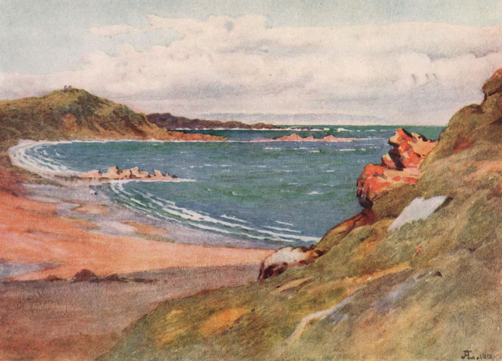 St. Lunaire, with Cap Fréhel. Ille-et-Vilaine. Côte d'Émeraude 1912 old print