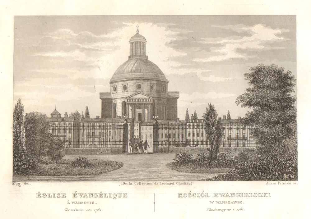 Associate Product Holy Trinity Church (Koscial Swietej Trojcy). Zbor Zuga, Warsaw 1839 old print