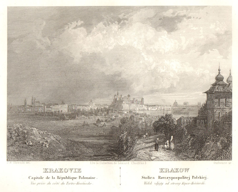 Krakow, Polish capital. Stolica Rzeczypospolitej Polskiej 1839 old print