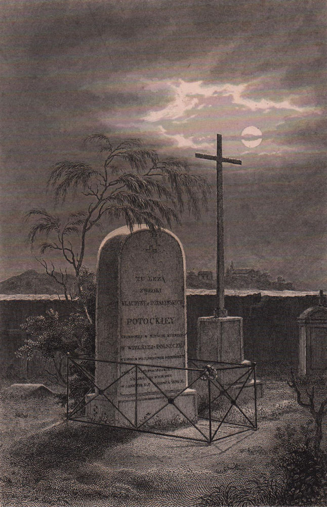 Associate Product Tomb of Klaudyna/Claudine Potocka. Grobowiec Klaudyi Potockiey 1839 old print