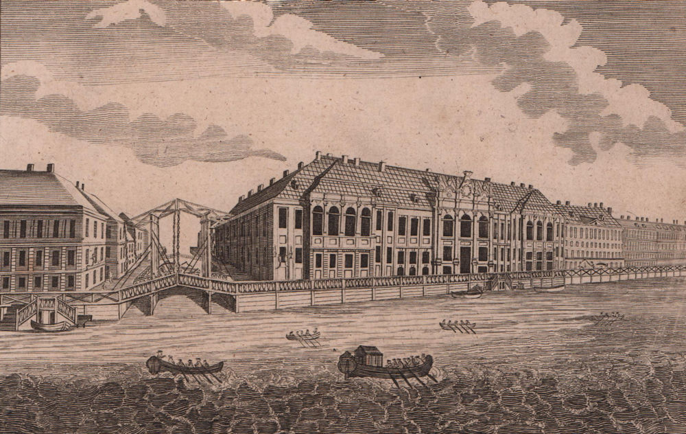 The third Winter Palace, St Petersburg. Now the Hermitage 1798 old print