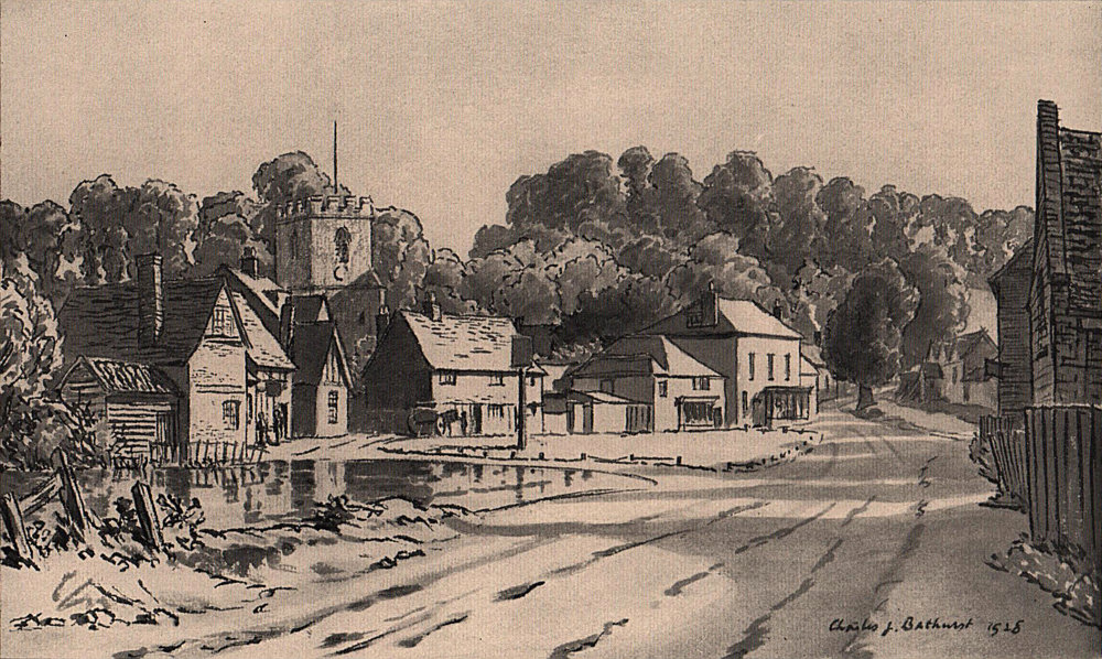 Chalfont St. Giles. High Street & parish church. Chilterns. Buckinghamshire 1929