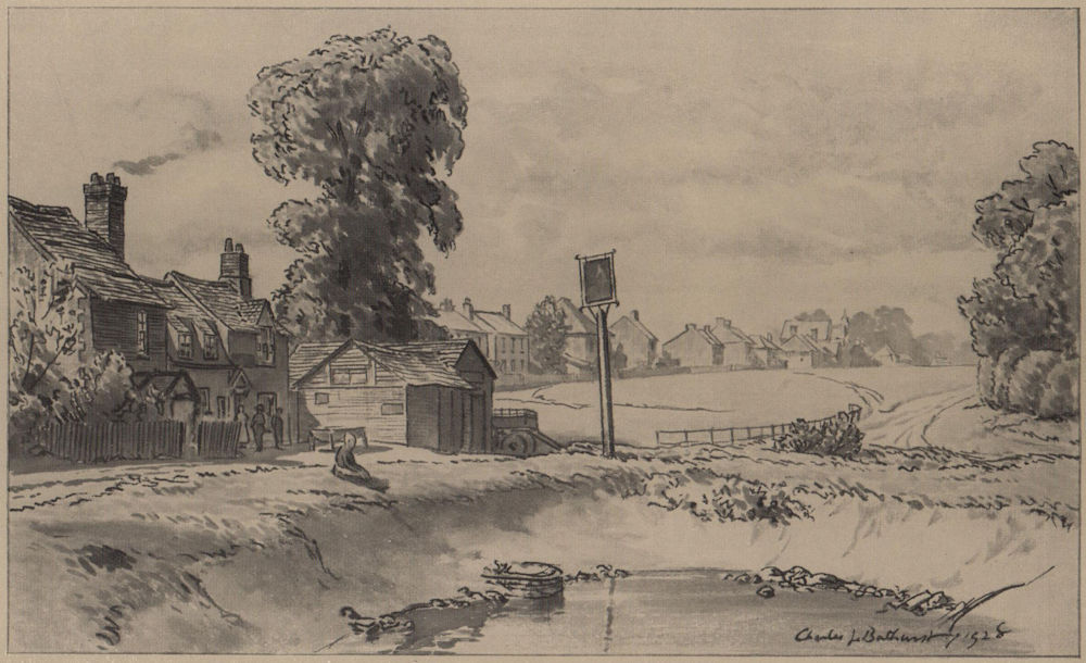 Sarratt. The Cricketer's Pub & Village Green. Chilterns. Hertfordshire 1929