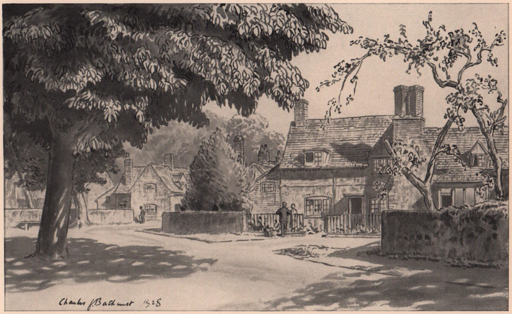 Hambleden, Chilterns. Buckinghamshire 1929 old vintage print picture