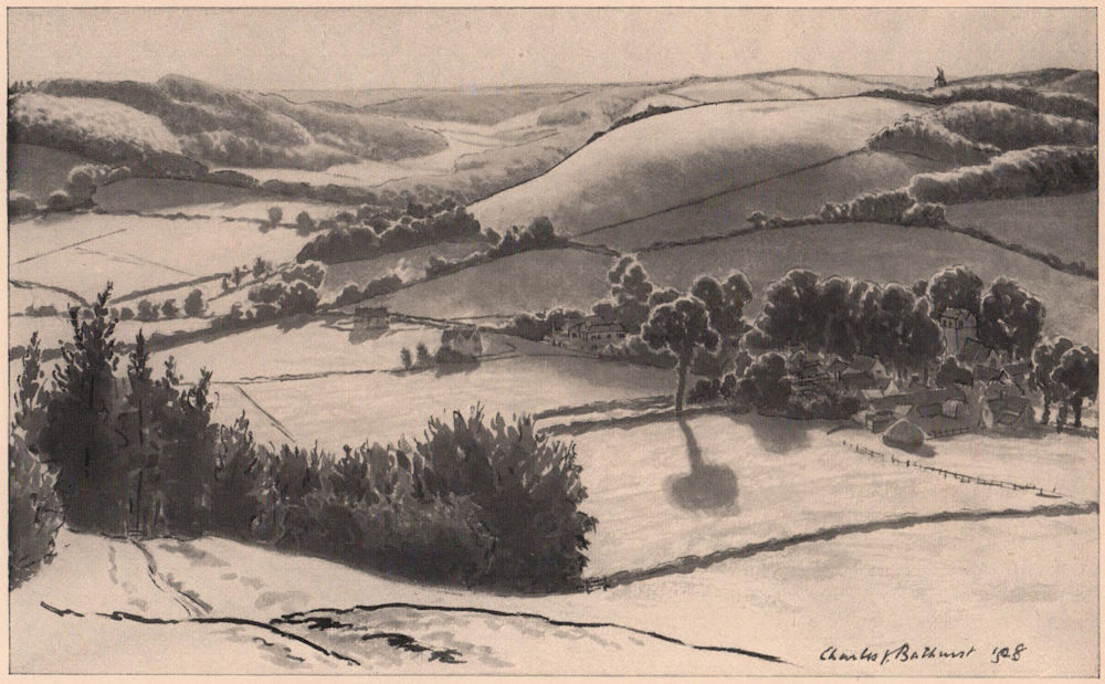 Fingest/Turville valley from Mousells. Chequers. Chilterns. Buckinghamshire 1929