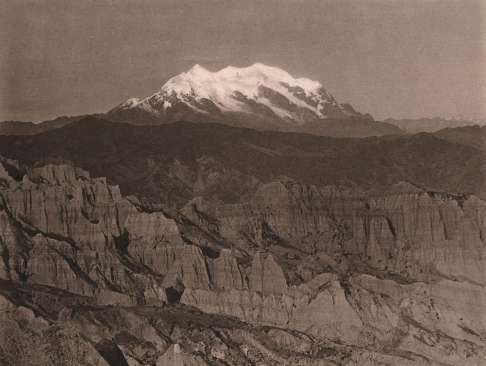 Associate Product Illimani, the Holy Mount of Bolivia. Aymara. Bolivia 1928 old vintage print