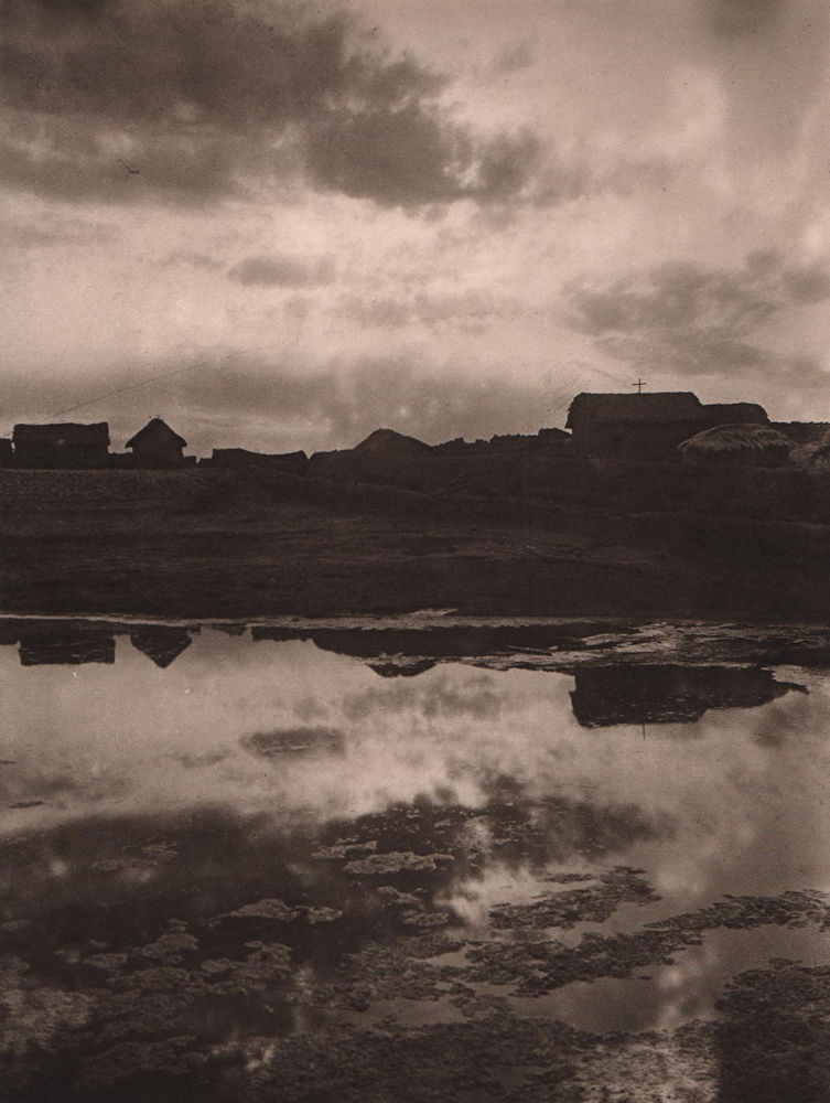Evening at Tiahuanacu. Bolivia 1928 old vintage print picture