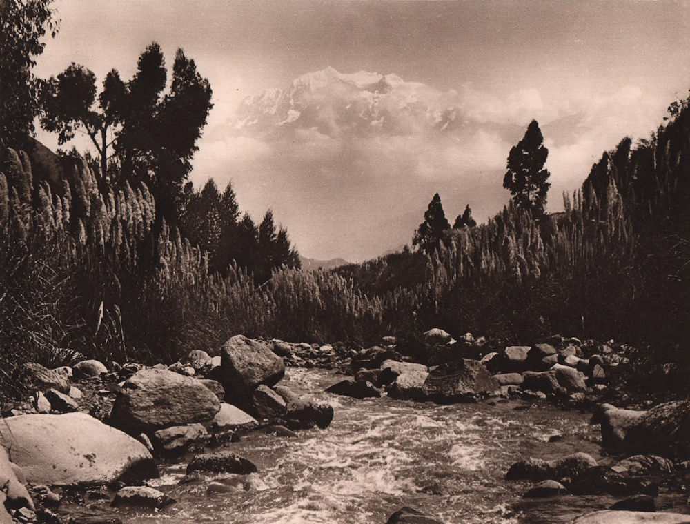 Associate Product Araca river flows from the Kimsa/Quimsa-Cruz chain glaciers. Bolivia 1928