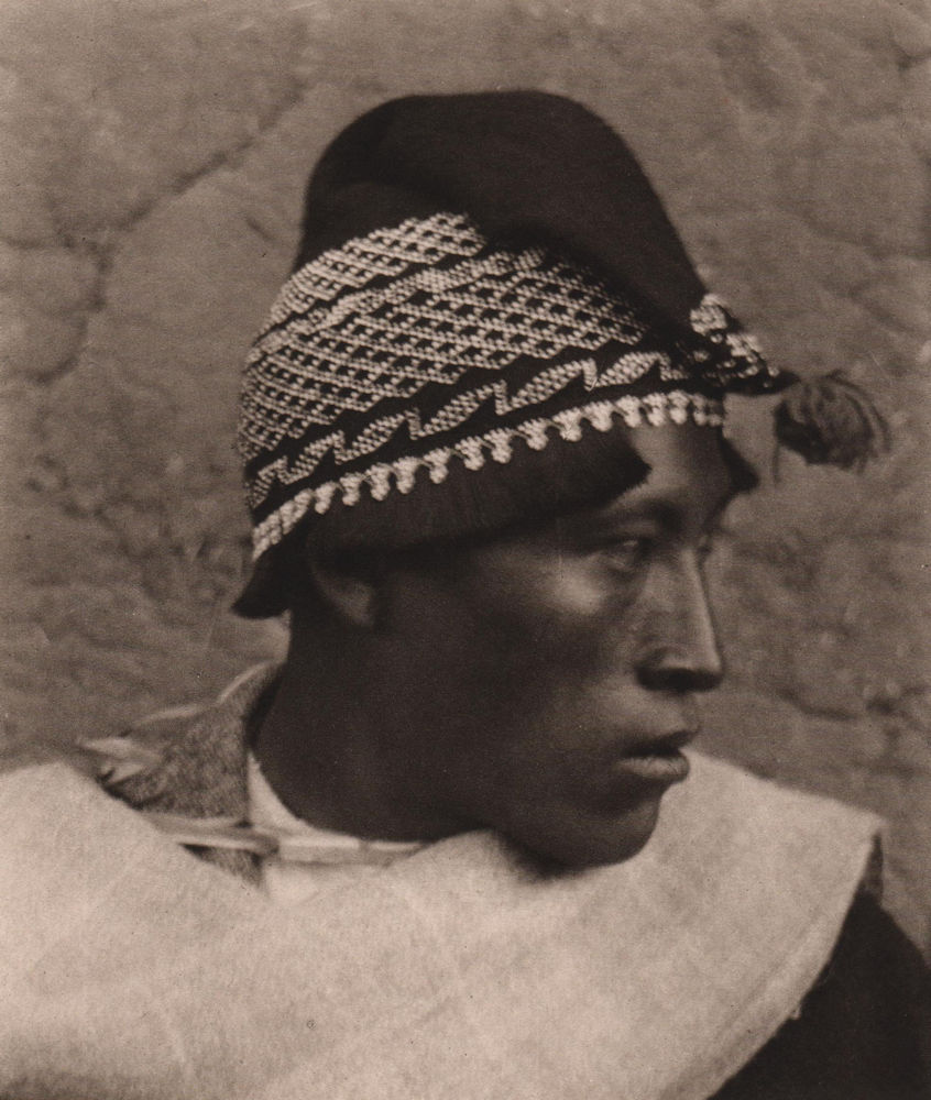 Aymara Indian of Guacullani, near Lake Titicaca. Bolivia 1928 old print