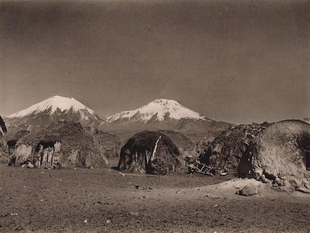 Associate Product Indian huts Sajama village built of Queñua wood & desert grass. Bolivia 1928