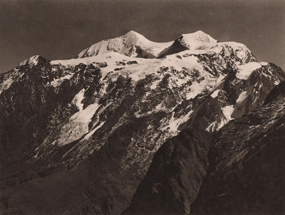 The Illimani seen from the Cerro Negro. Bolivia 1928 old vintage print picture