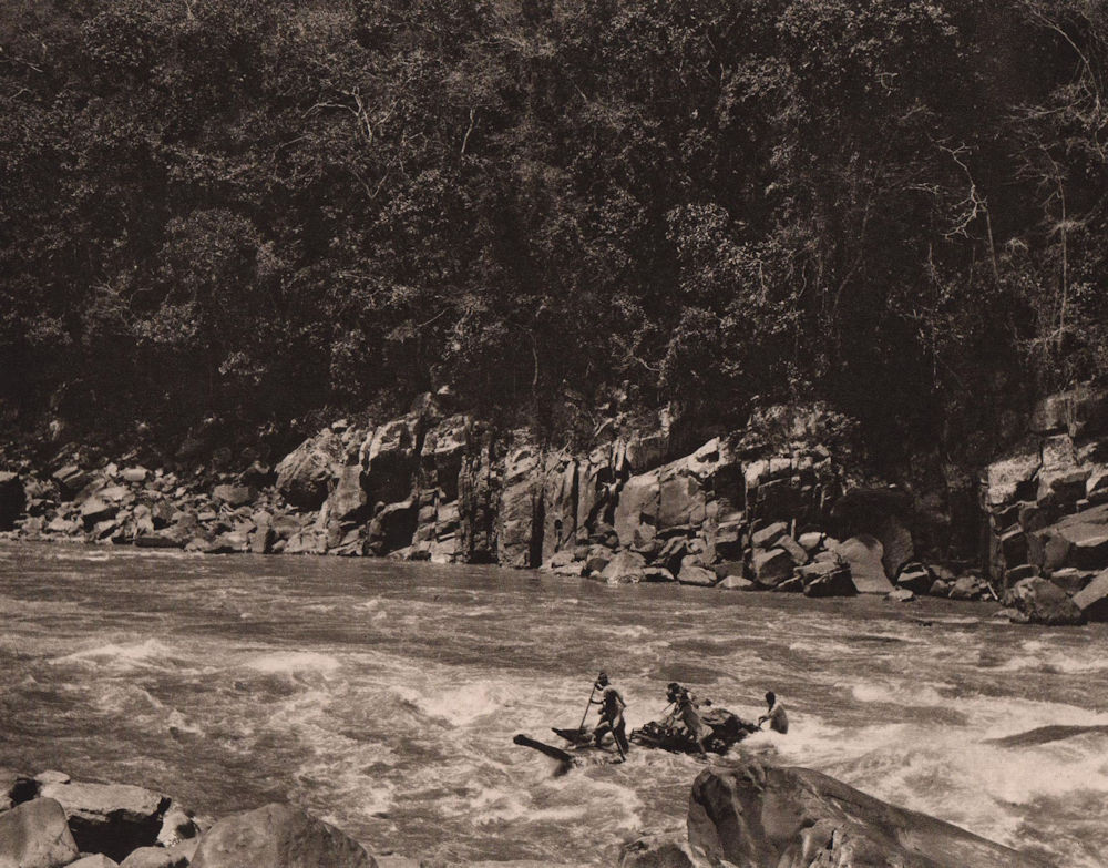 The Retama Rapids on the River Mapiri. Bolivia. Rafting 1928 old vintage print