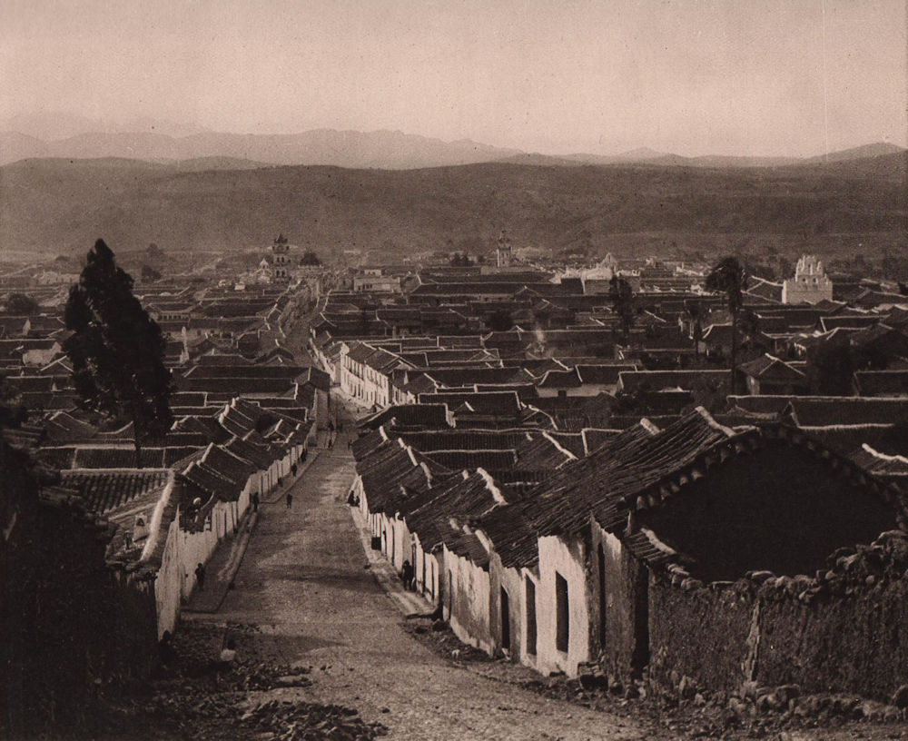 General view of Sucre. Bolivia 1928 old vintage print picture