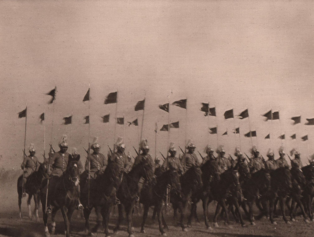 Associate Product Bolivian cavalry on parade, 1925 Centenary Festivities. Bolivia 1928 old print