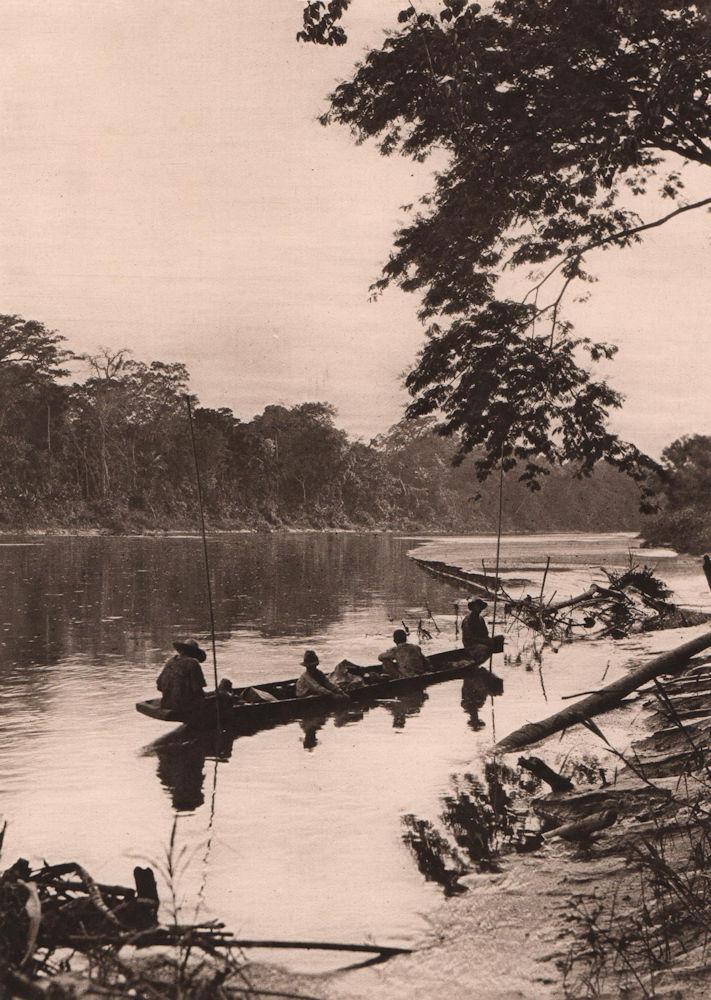 Associate Product Early morning on the River Cojira. Bolivia 1928 old vintage print picture