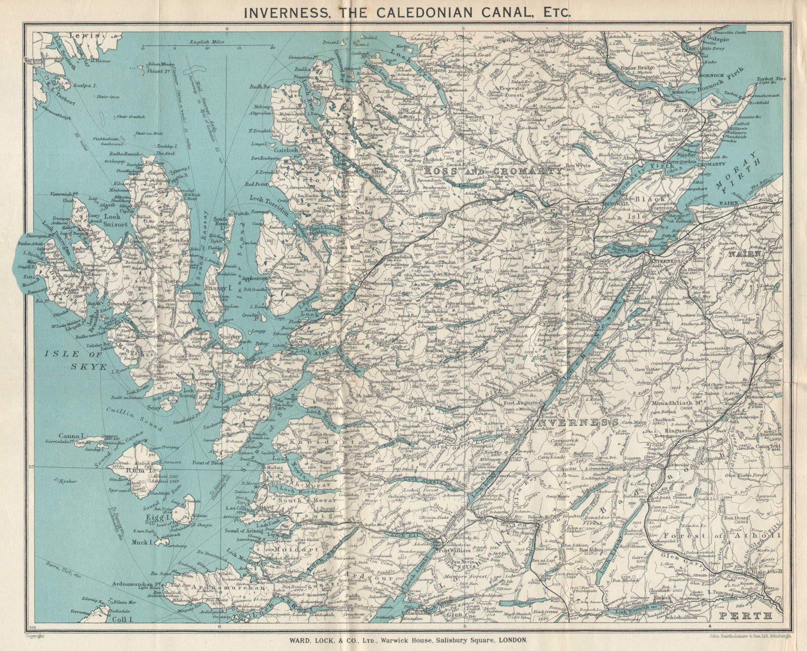 Associate Product SCOTTISH HIGHLANDS. Caledonia canal Skye Ross & Cromarty. WARD LOCK 1934 map