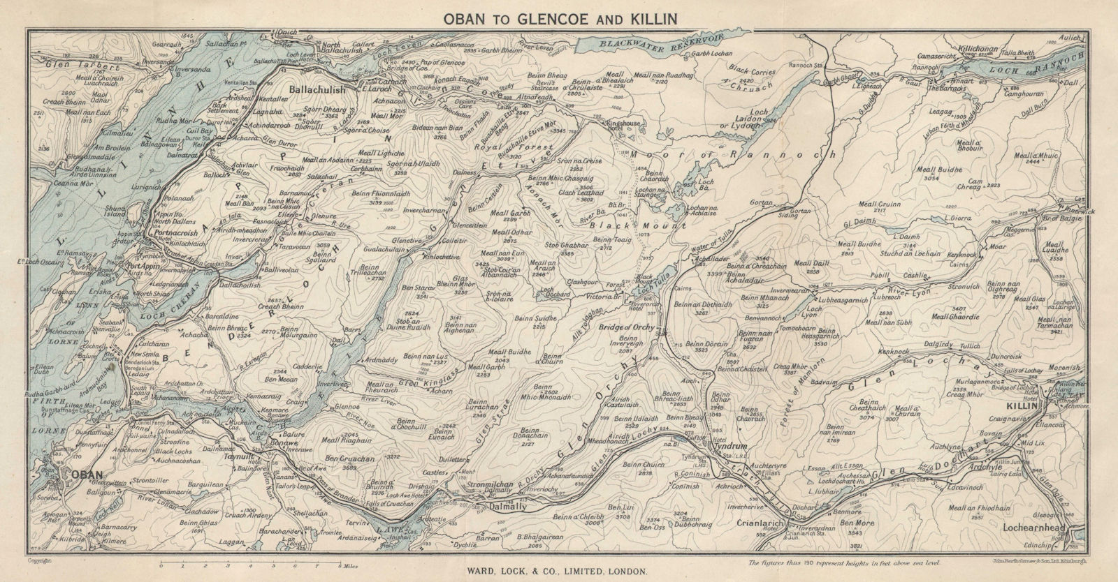 Associate Product OBAN & LORNE. Glencoe Killin. Argyll & Bute Scotland. WARD LOCK 1950 old map