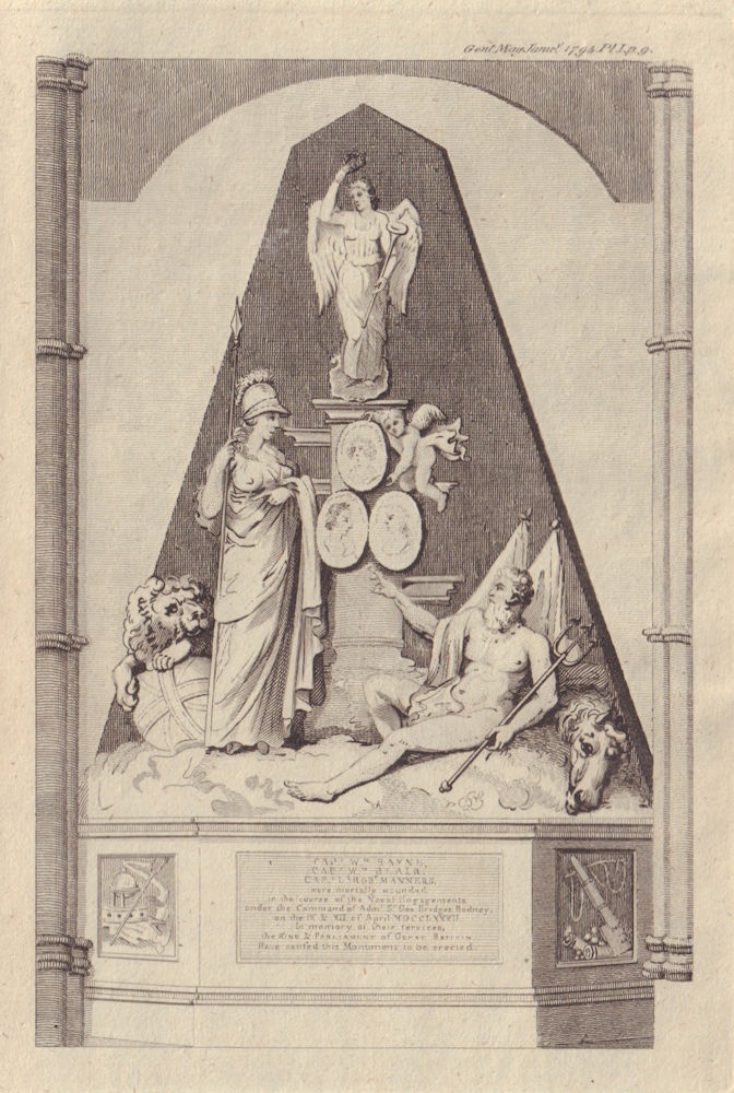 Capt Bayne, Blair, Lord Manners Monument London. Battle of Saintes 1782 1794