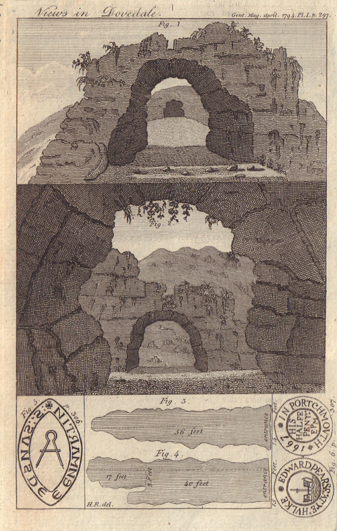 The Rock & Cave called Reynard's Hall & Kitchen in Dovedale, Derbyshire 1794