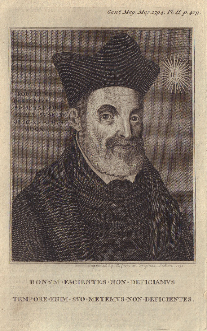 Portrait of Robert Parsons or Robert Persons, Jesuit, ob. 1597 1794 old print