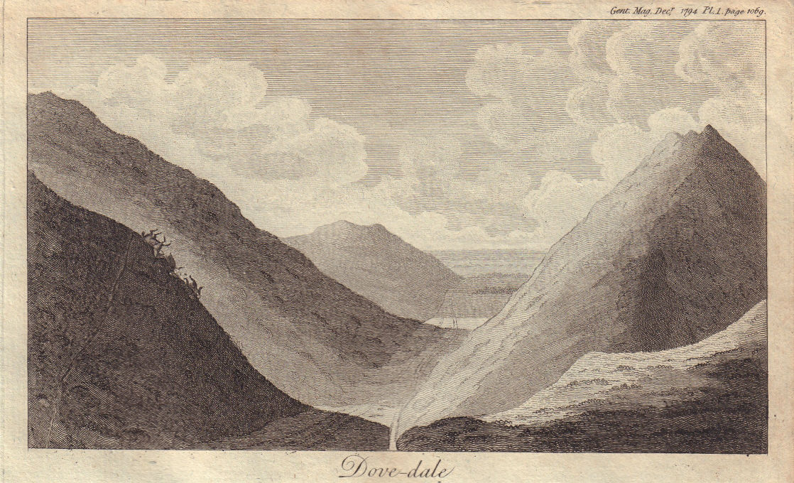 View in Dovedale, Derbyshire, showing the catastrophe of Dean Langton 1794