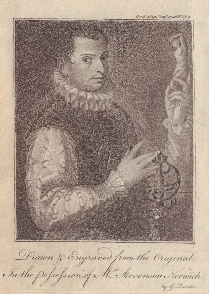 Associate Product Benvenuto Cellini Portrait, Italian goldsmith in possession of Mr Stevenson 1796