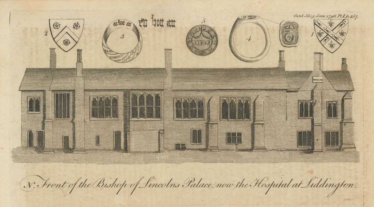 Associate Product Old Bishop Palace's Lincoln. Gold ring. Seal rings. Arms 1796 print