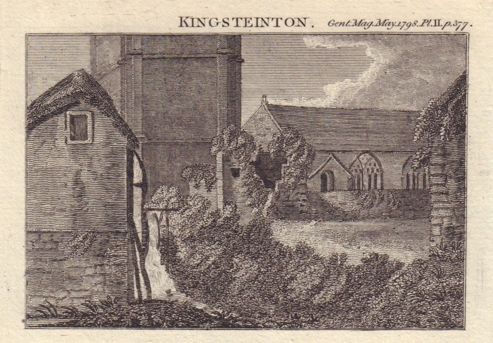 View of St Michael Church at Kingsteinton now Kingsteignton, Devon. SMALL 1798