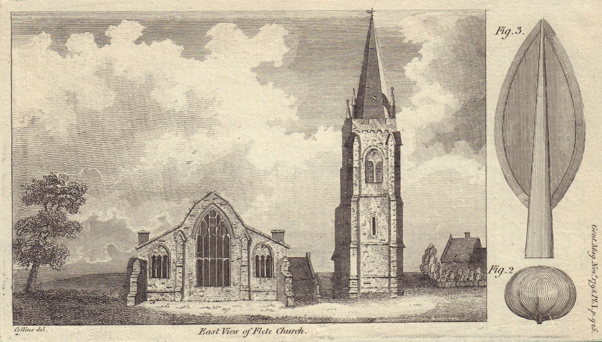 Flete church now St Mary Magdalene, Fleet, Lincolnshire. Brass spear-head 1798