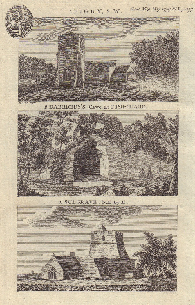 All Saints Church Bigby Lincs. St James the Less Church Sulgrave, Northants 1799