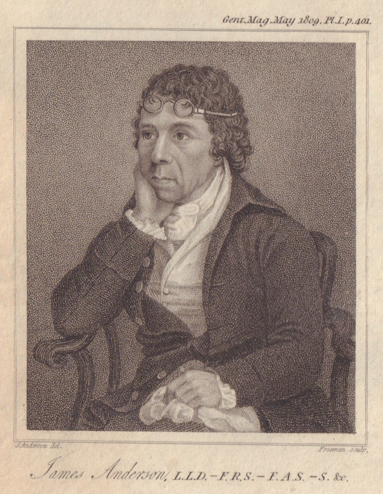 Associate Product James Anderson of Hermiston author & agriculturist. Scotland. SMALL 1809 print