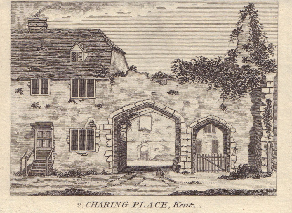 Remains of Charing Place or Archbishop's Palace, Charing, Kent. SMALL 1798