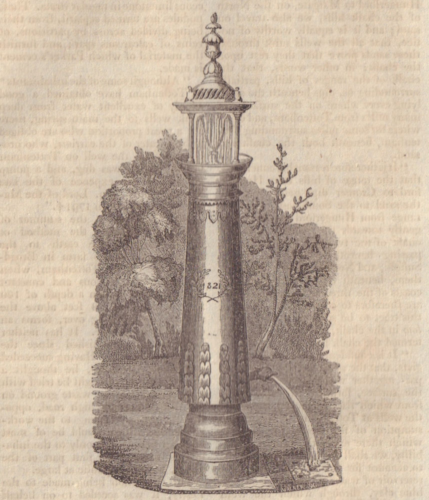 View of an ancient well and fountain at Tottenham High-Cross. London 1822