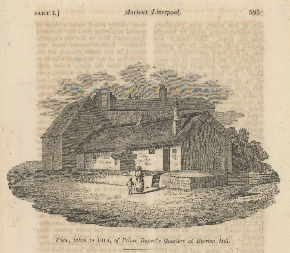 Prince Rupert's Quarters in 1819, Everton Brow, Liverpool. Civil War 1822