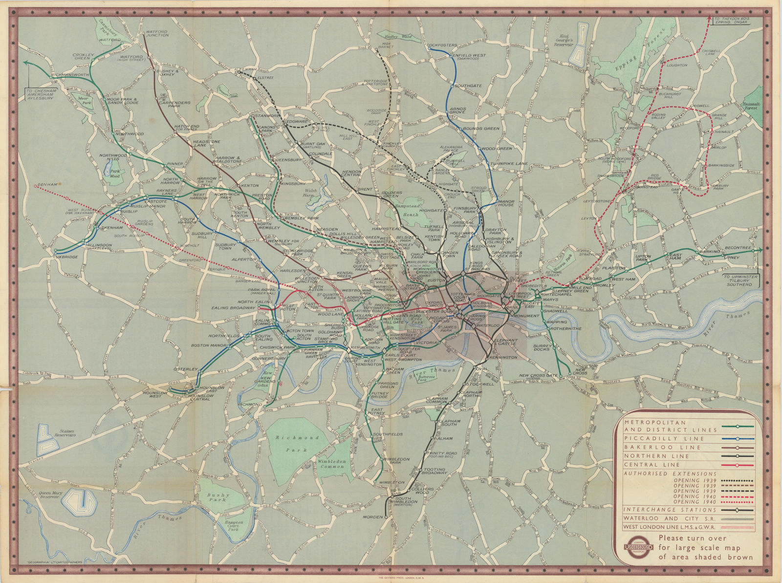 Associate Product London Transport Underground Railway map #1 1938 old vintage plan chart