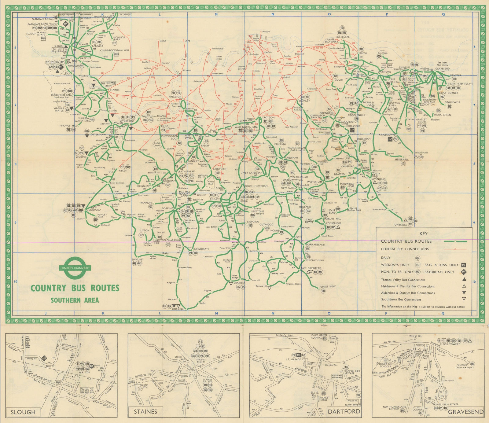 Associate Product London Transport Bus map Country Area March 1951 old vintage plan chart
