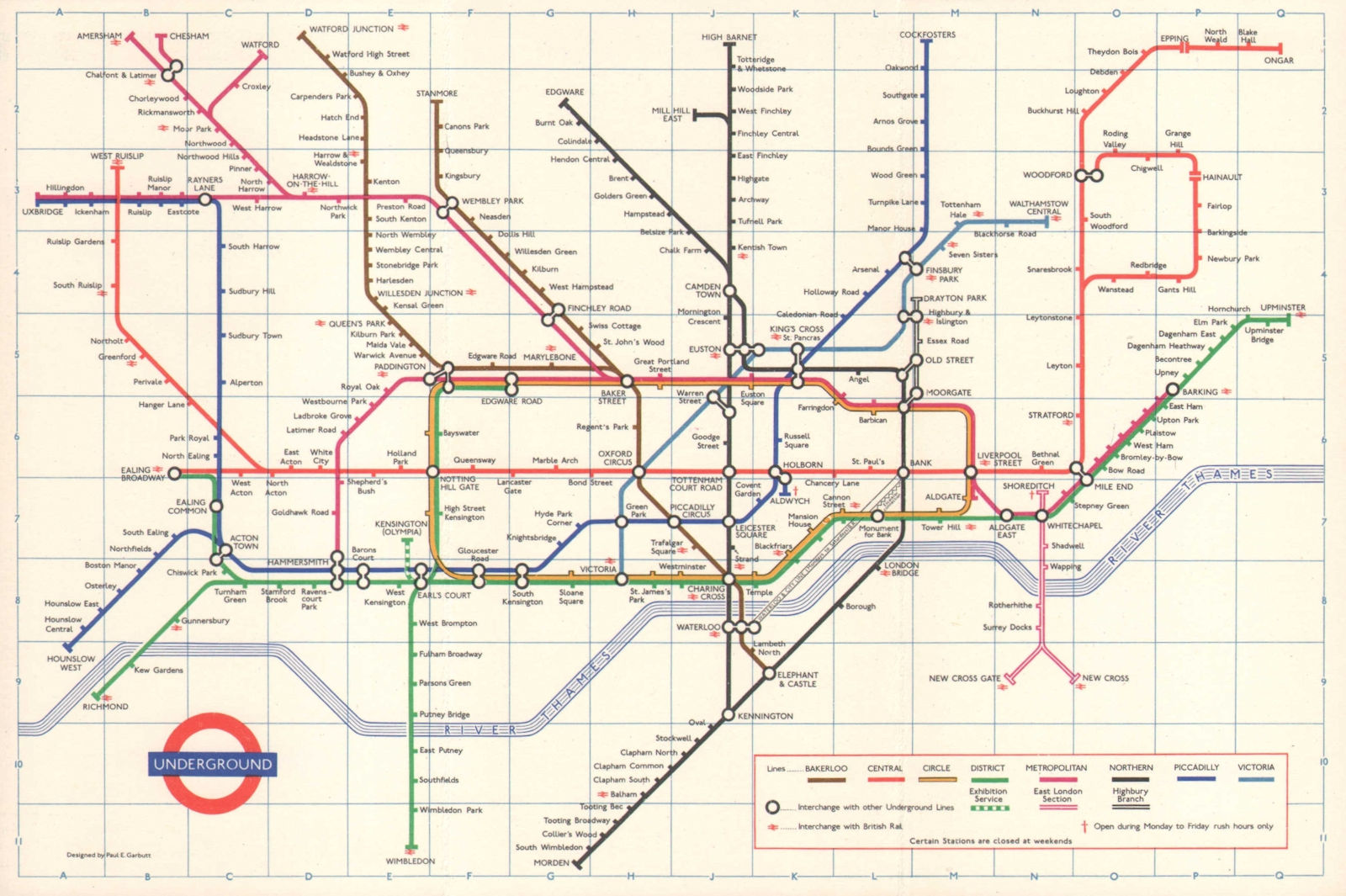 Associate Product LONDON UNDERGROUND tube map plan. Victoria Line open to Victoria. GARBUTT 1970