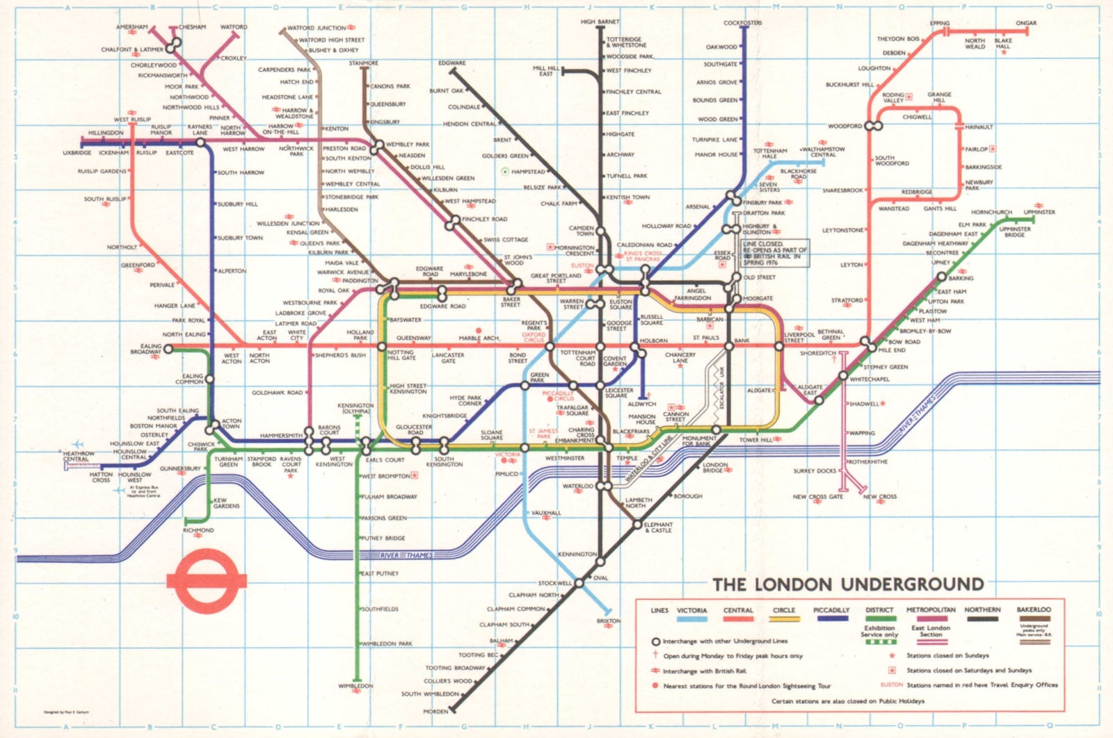 LONDON UNDERGROUND tube map. Heathrow Central under construction GARBUTT #2 1975