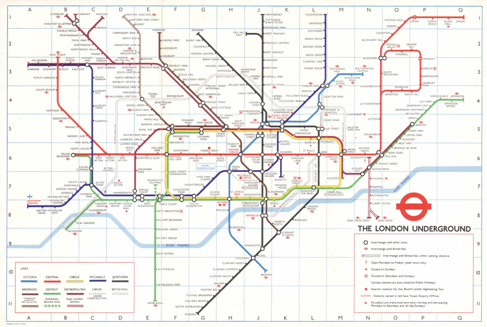 LONDON UNDERGROUND tube map. Jubilee line under construction. GARBUTT #2 1978