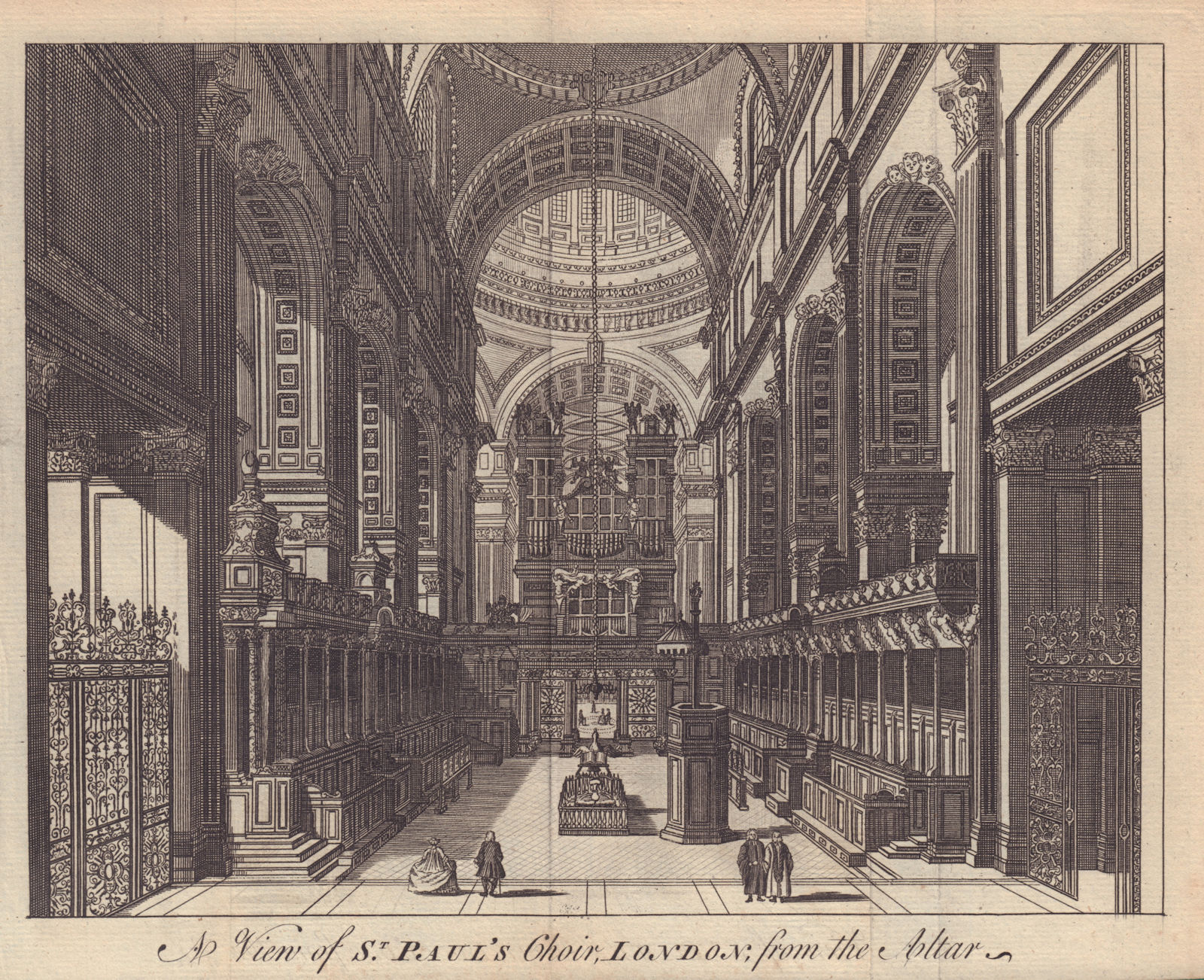 A View of St. Paul's Choir [Cathedral], London, from the Altar. Cathedral 1750