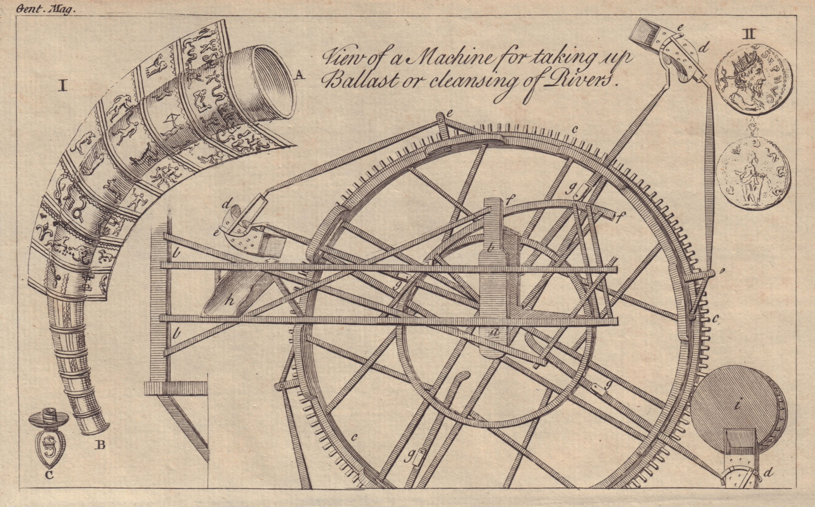 Associate Product River sand dredging machine for ballast. King of Denmark's golden horn 1752