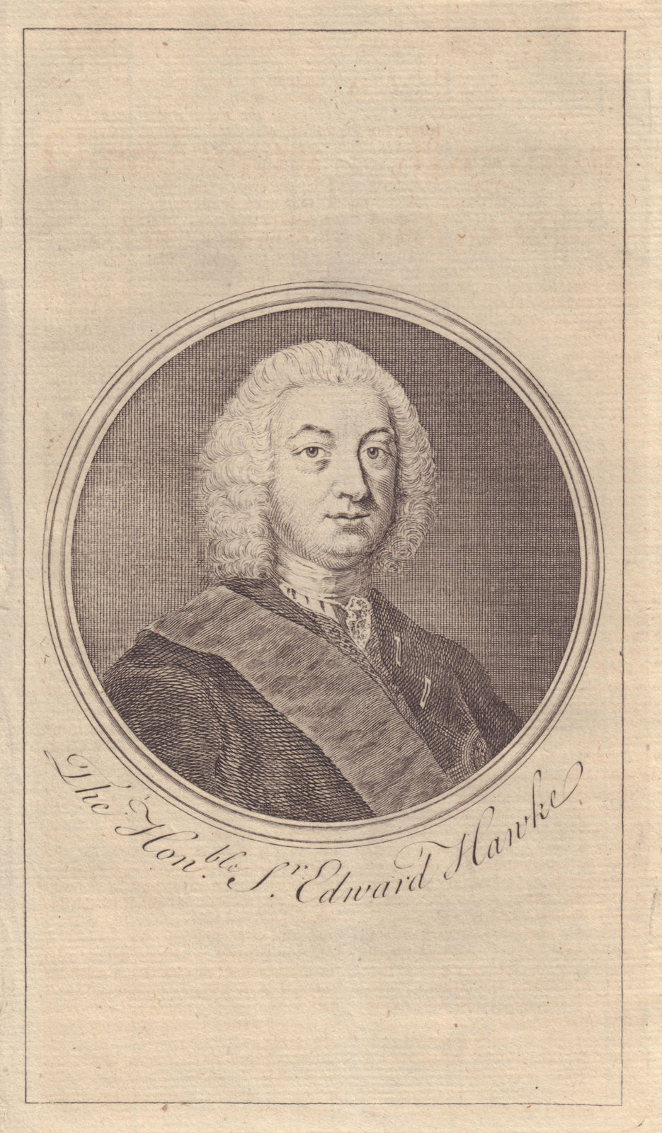 Sir Edward Hawke, Baron Hawke. Royal Navy officer. GENTS MAG 1760 old print