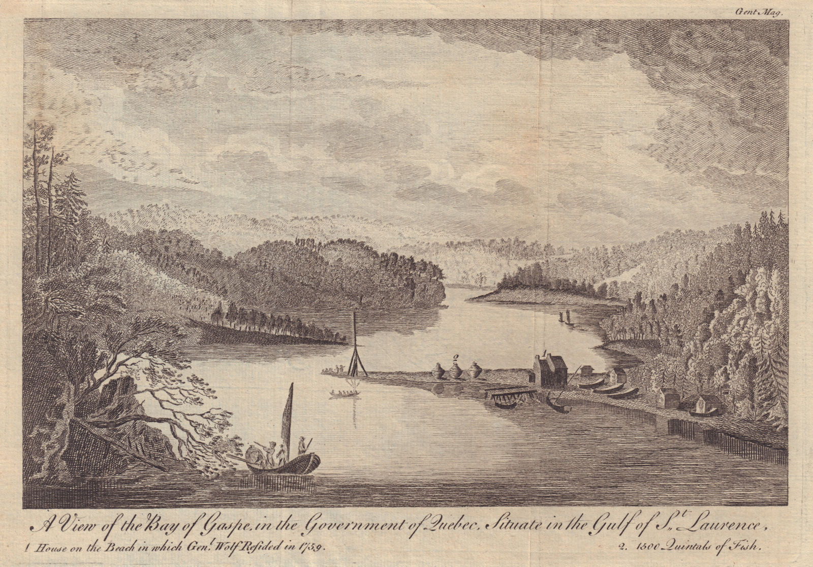 Associate Product View of the Bay of Gaspé in the Government of Quebec… Gulf of St. Laurence 1764