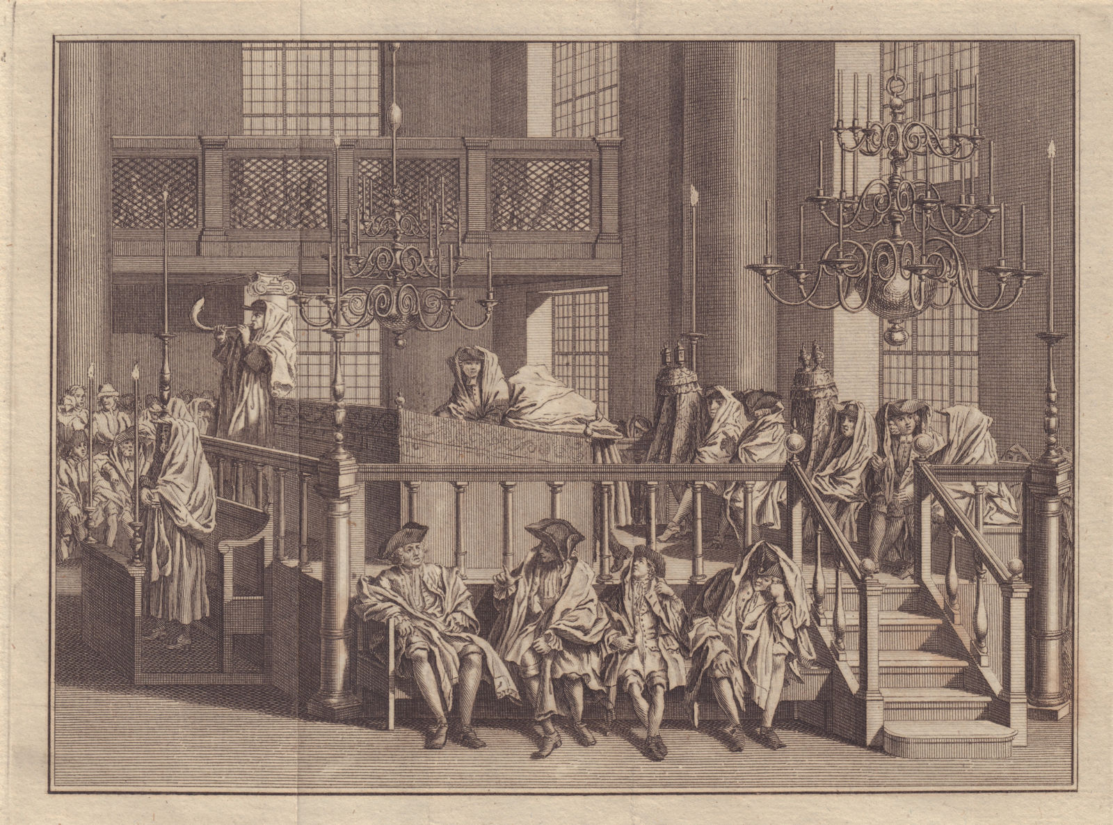 Interior of the Portuguese Synagogue, Amsterdam. Judaica. GENTS MAG 1778 print