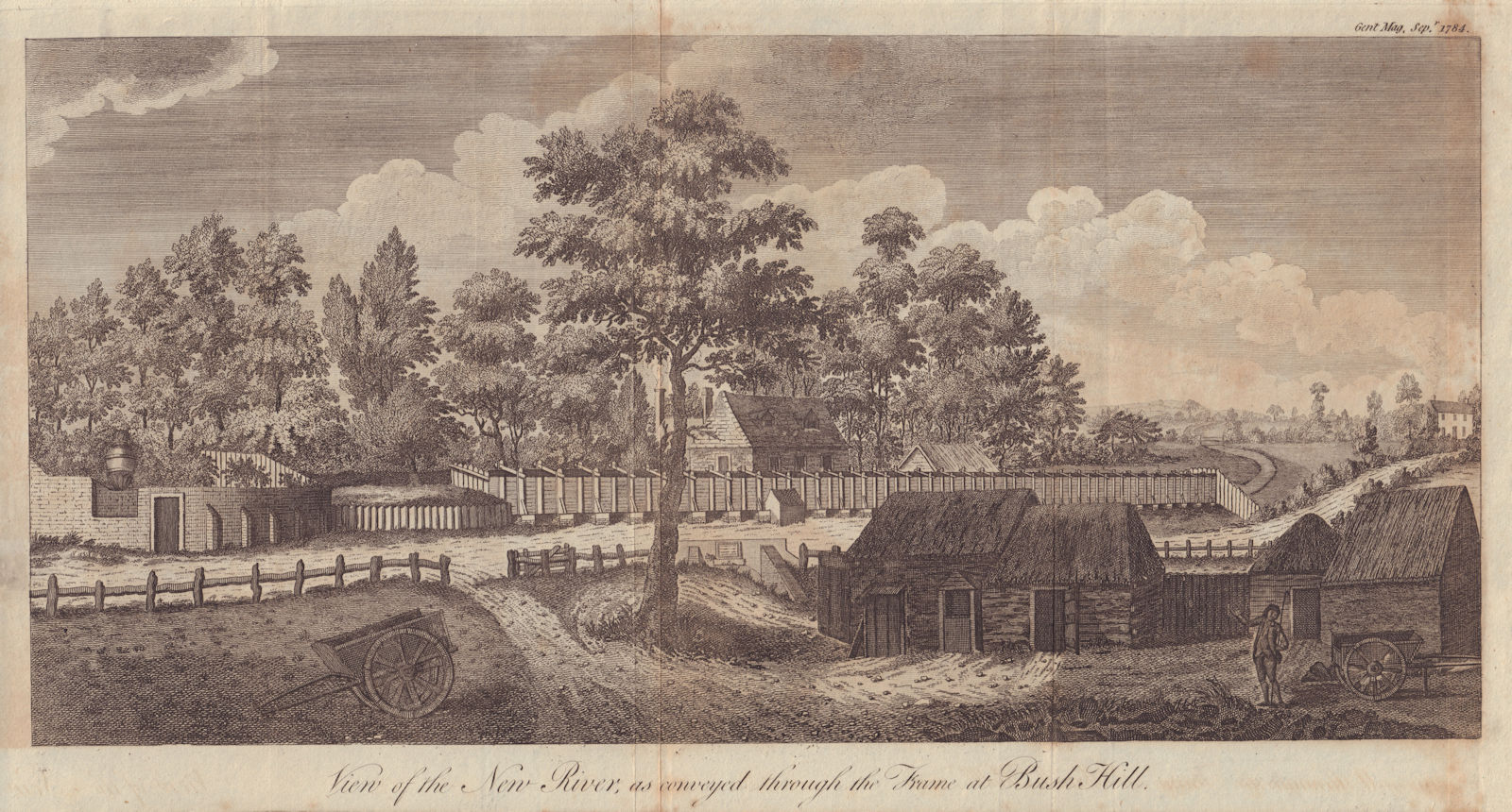 Associate Product The New River as conveyed through the Frame at Bush Hill, Enfield, London 1784