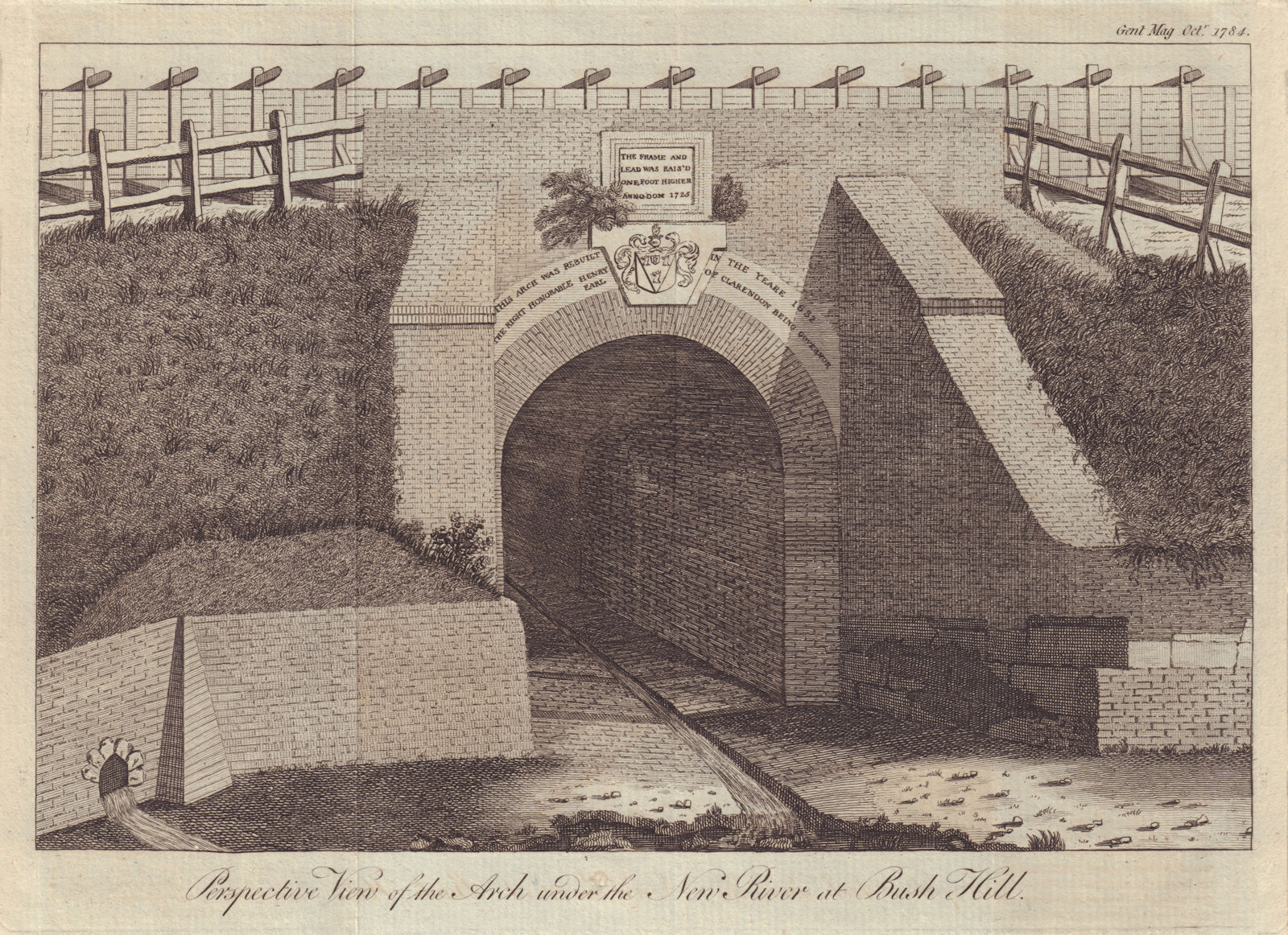 Associate Product Clarendon Arch under the New River over Salmons Brook, Bush Hill, Enfield 1784