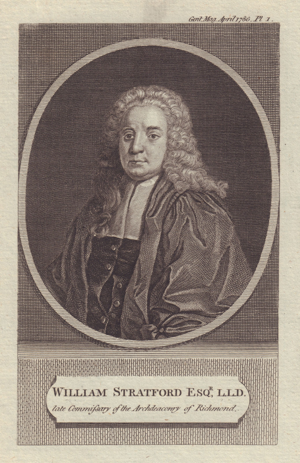William Stratford, commissary of the Archdeaconry of Richmond. Yorkshire 1786