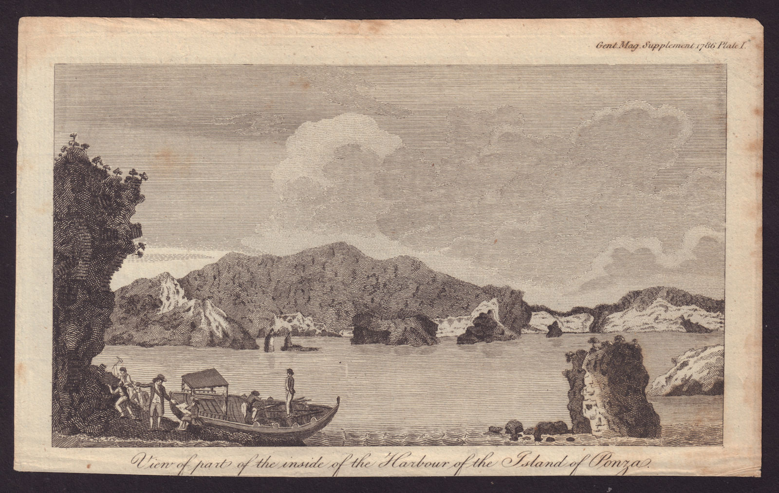 Associate Product The Harbour of the Island of Ponza, Tyrrhenian Sea. Pontine Islands, Italy 1786
